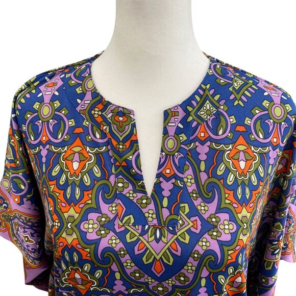 Joan Rivers Kaftan Mumu Maxi Dress Womens Petite XS Oversized Mrs Roper Boho - Picture 4 of 11